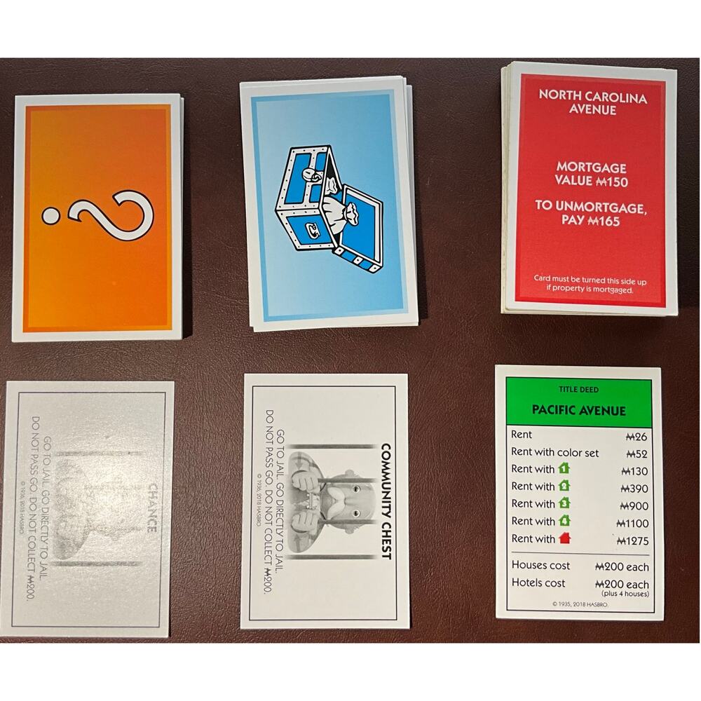 MONOPOLY GAME REPLACEMENT - PROPERTY | CHANCE |COMMUNITY CHEST CARDS / 2017